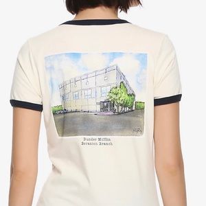 The Office Dunder Mifflin Pam’s building painting ringer T-shirt